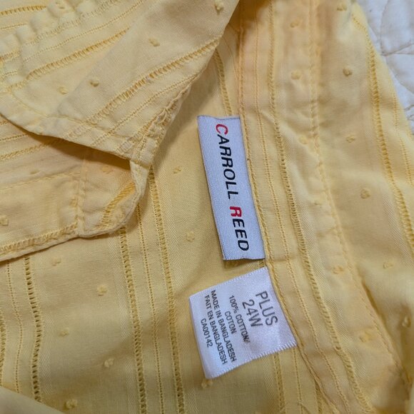 Carroll Reed short sleeve button up Sz. 24W Yellow - Picture 4 of 7